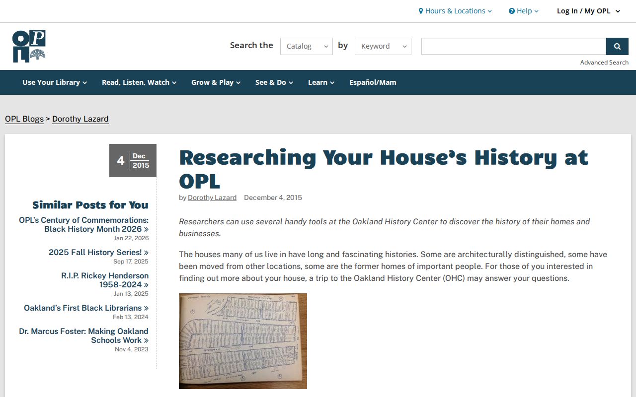 Oakland city directory house-history research
