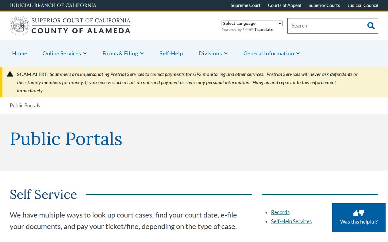 Oakland residents directory Alameda Superior Court public portals
