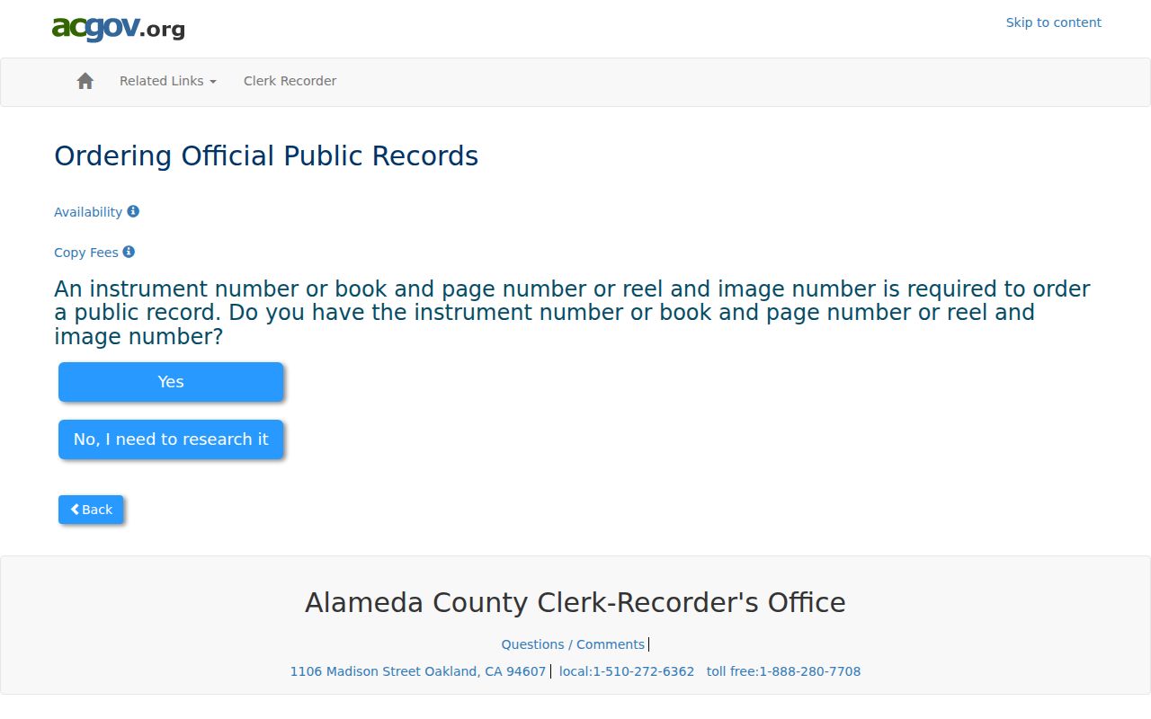 Oakland residents directory Alameda County recorded public records index