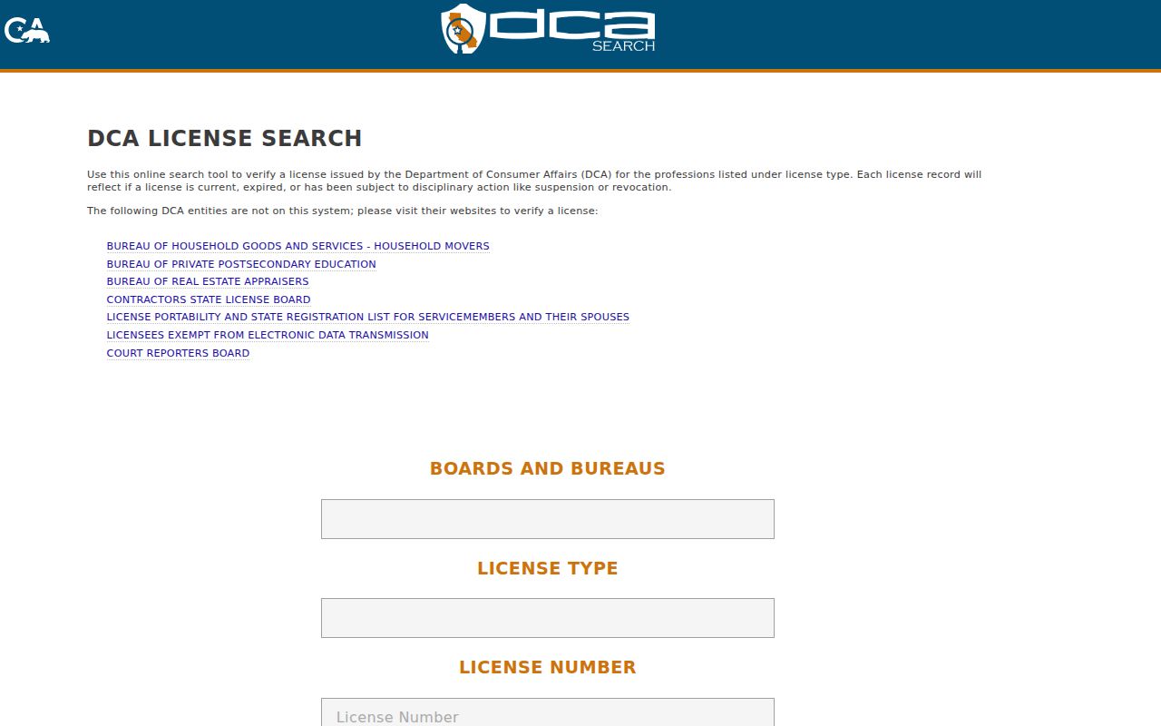 Oakland residents directory California professional license search