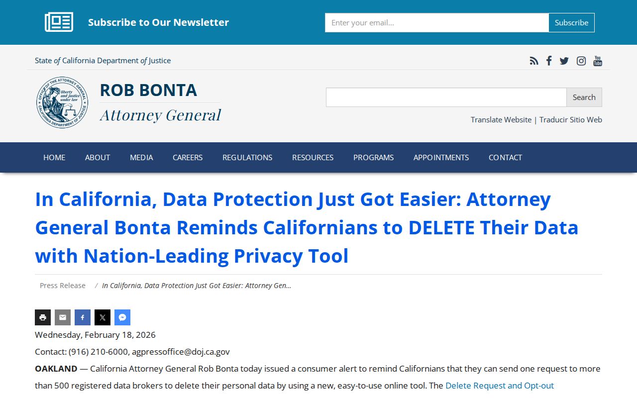 Oakland neighbors California DROP privacy request guidance