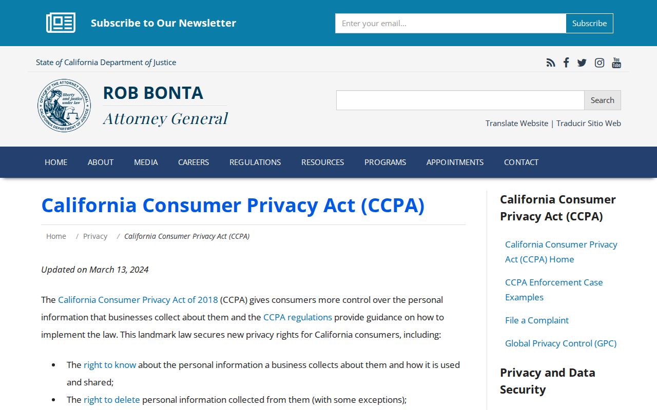 Oakland ZIP code directory California privacy rights guidance